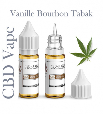 Valeo Liquid Vanille Bourbon Tabak mit 25mg CBD